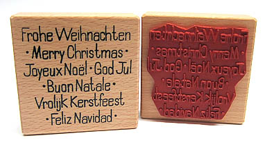 Stempel "M" Frohe Weihnachten 6 Sprachen